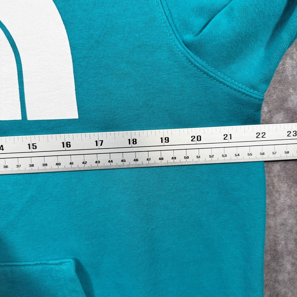 The North Face Mens Half Dome Pullover Hoodie Teal Blue Big Logo Sweatshirt M - Picture 6 of 8